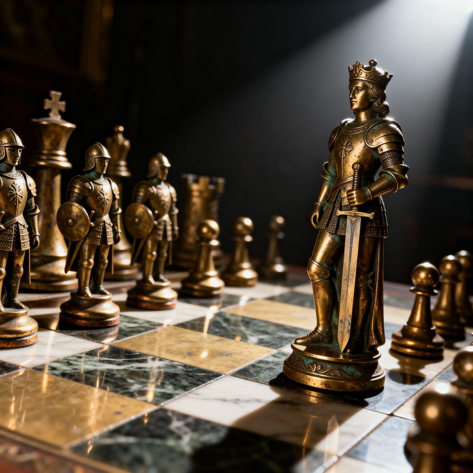 Chessboard symbolizing strategic positioning